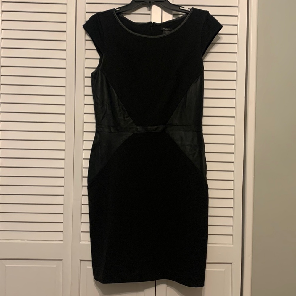 Black dress with faux leather